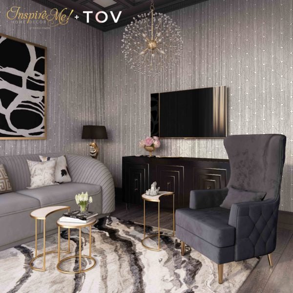 Alina Black Tall Tufted Back Chair Chairs| TOV