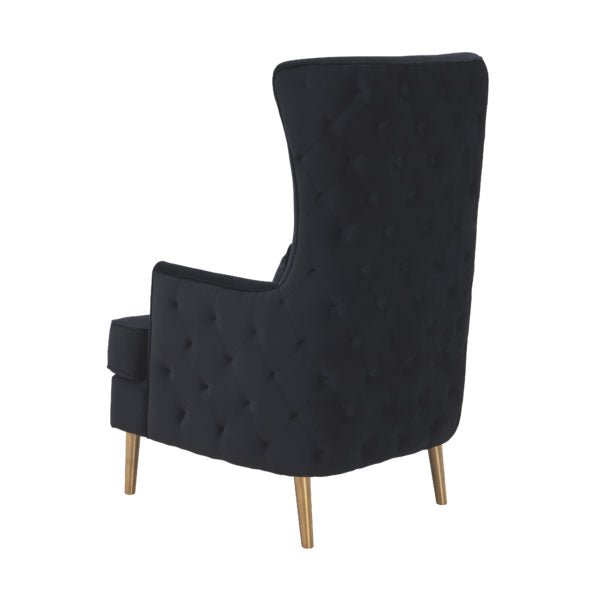 Alina Black Tall Tufted Back Chair Chairs| TOV
