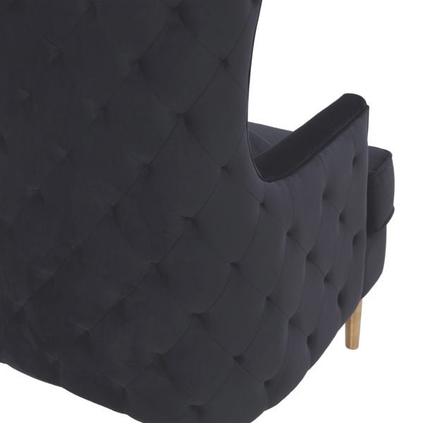 Alina Black Tall Tufted Back Chair Chairs| TOV