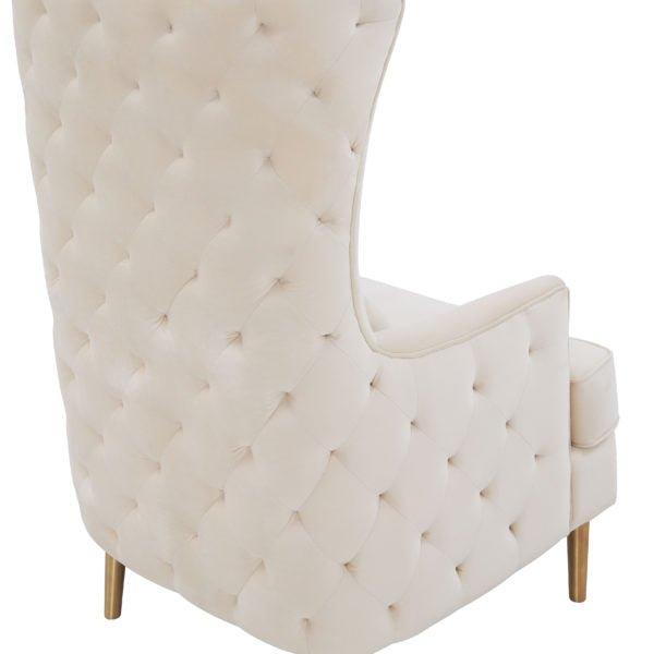 Alina Cream Tall Tufted Back Chair Chairs| TOV