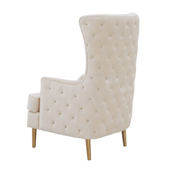 Alina Cream Tall Tufted Back Chair Chairs| TOV