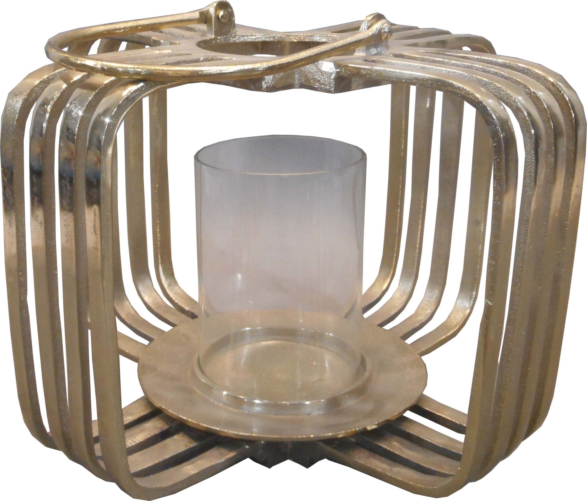 ALUMINUM CANDLE HOLDER GOLD 32X41X41CM Candle Holders| Alrugaib Furniture X Nice