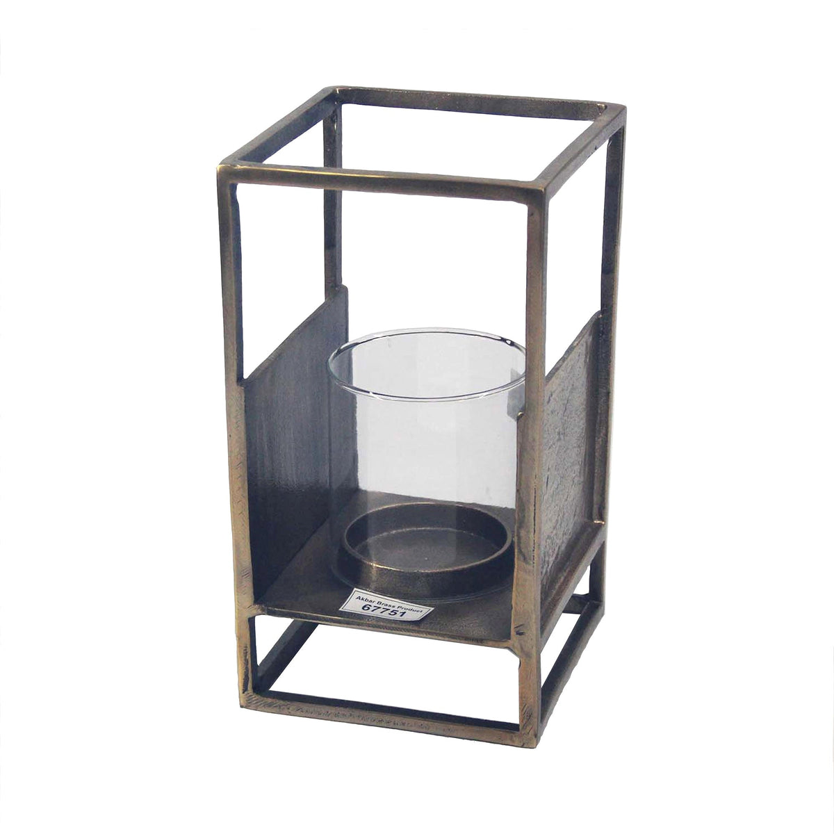 ALUMINUM CANDLE HOLDER SHINY BRASS FINISH 15.5x15.5x28 CM Candle Holders| Alrugaib Furniture X Nice