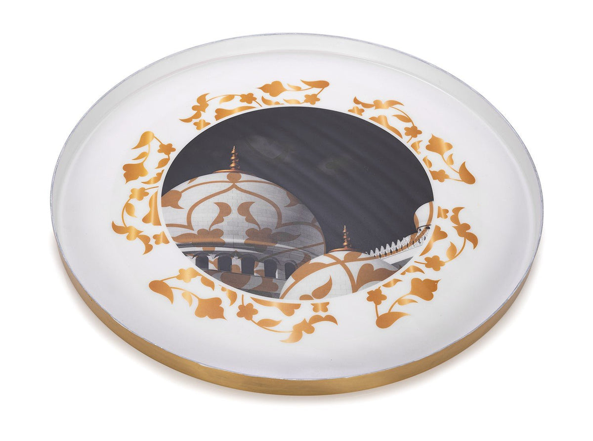 ALUMINUM DECORATIVE TRAY MAJESTIC 40X40X2 CM Kitchen Accessories| Alrugaib Furniture X Nice