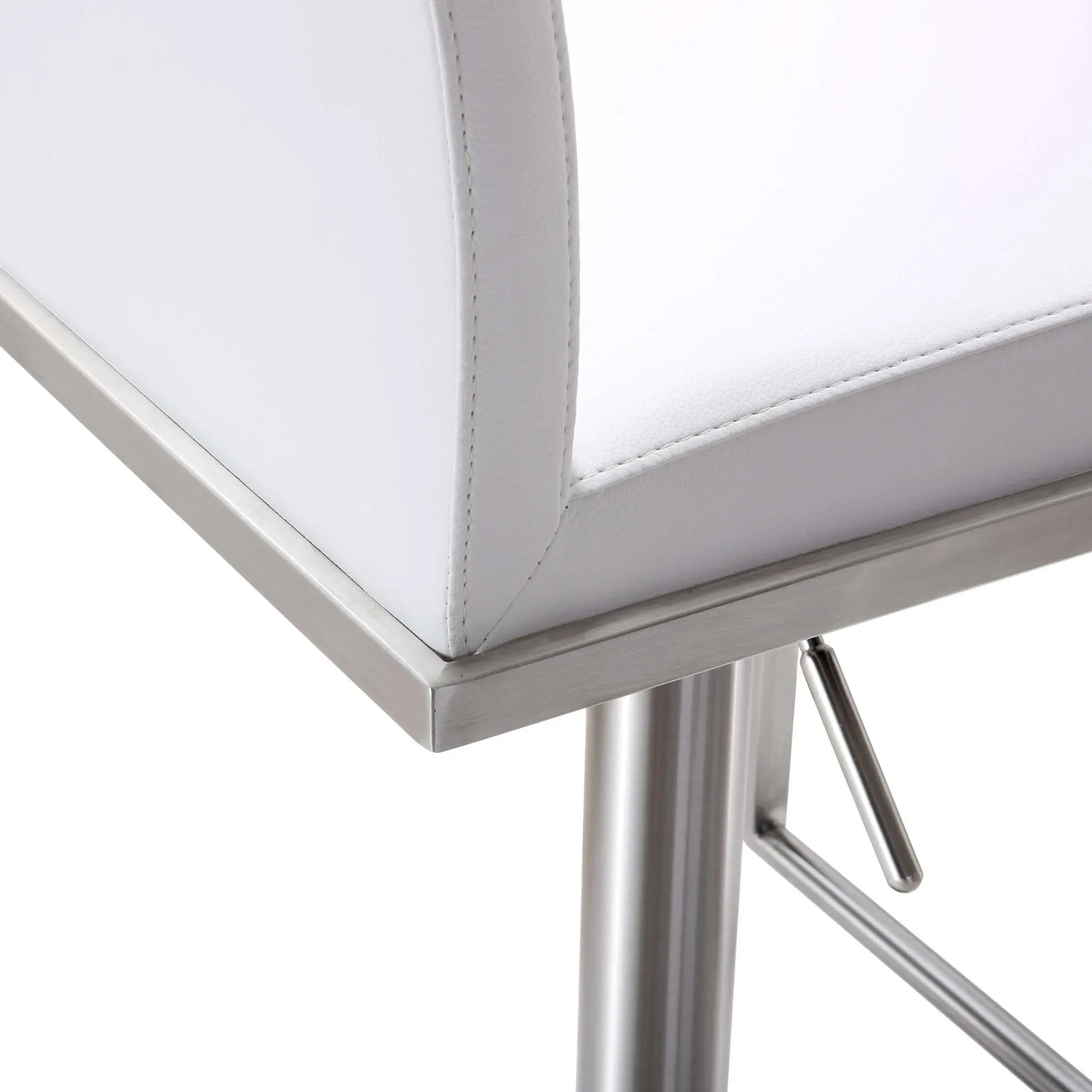 Amalfi White Steel Adjustable Barstool Counter Stools| TOV
