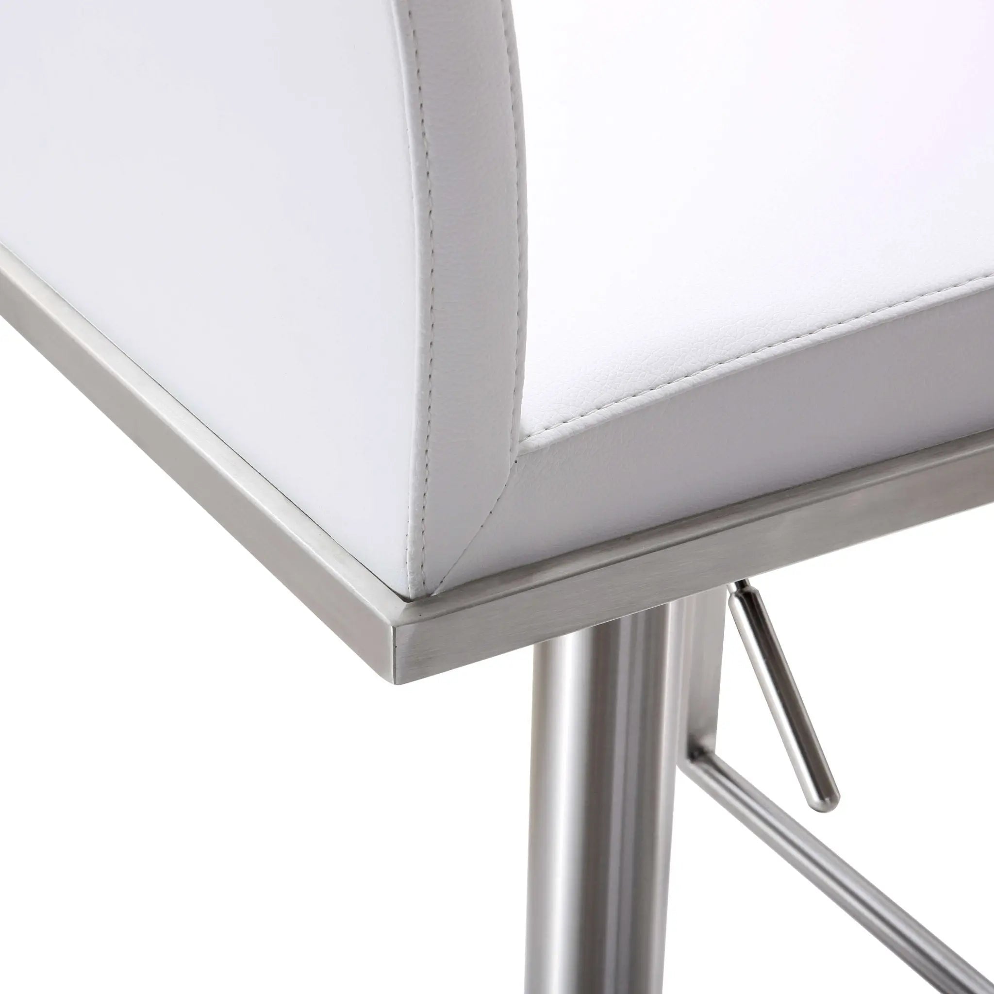 Amalfi White Steel Adjustable Barstool Counter Stools| TOV