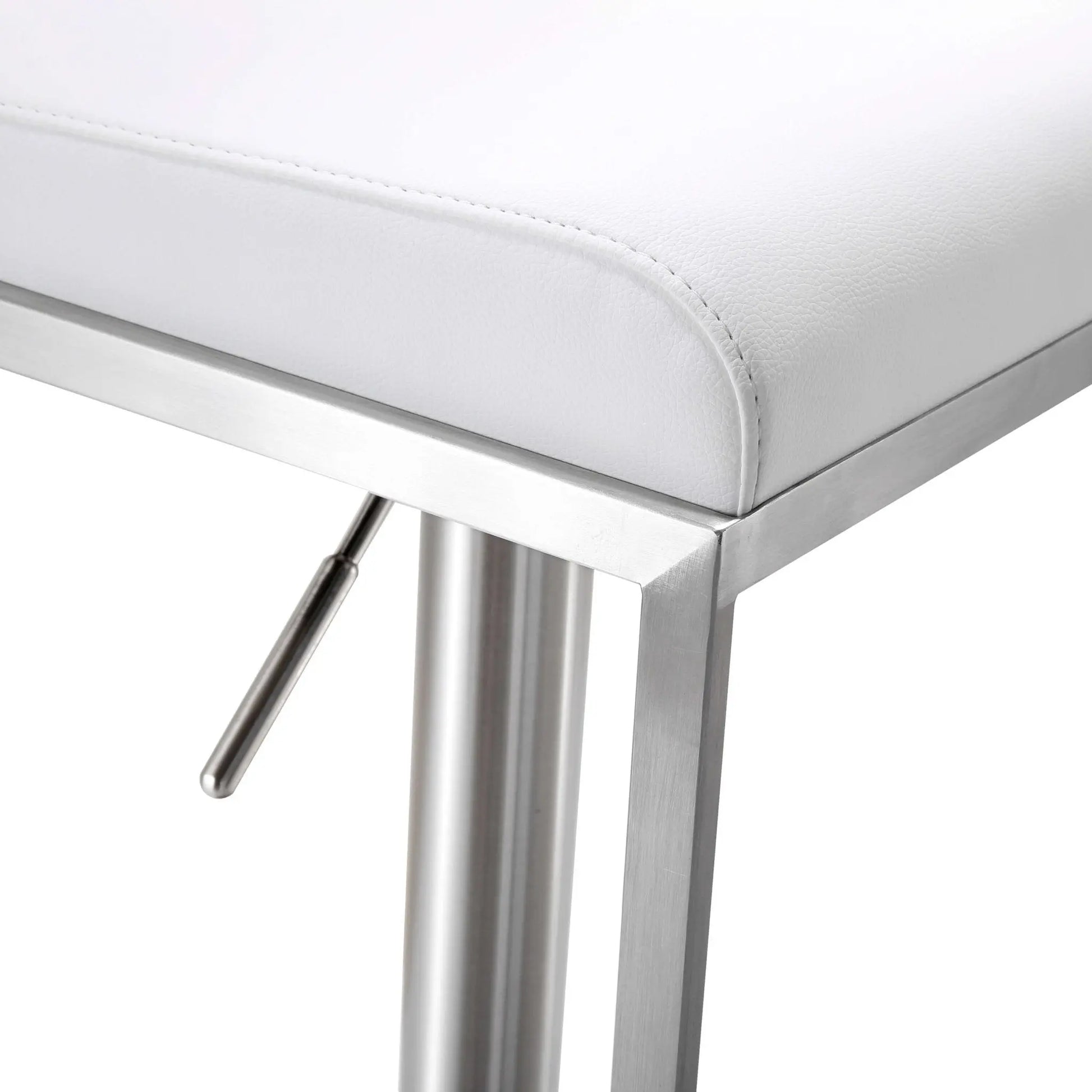 Amalfi White Steel Adjustable Barstool Counter Stools| TOV