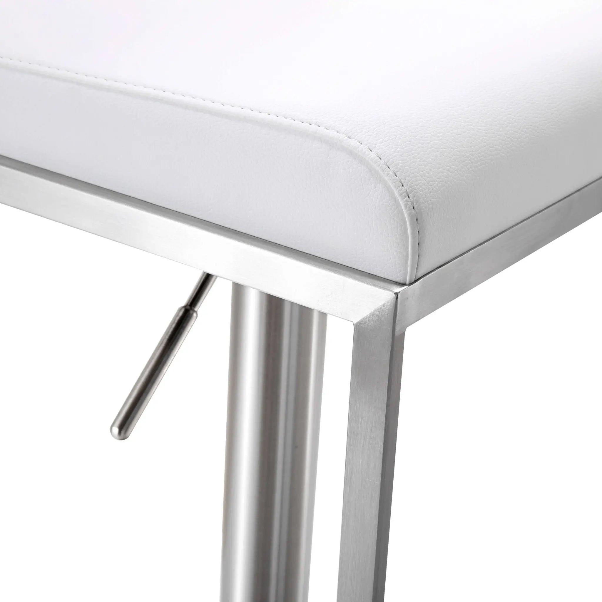 Amalfi White Steel Adjustable Barstool Counter Stools| TOV