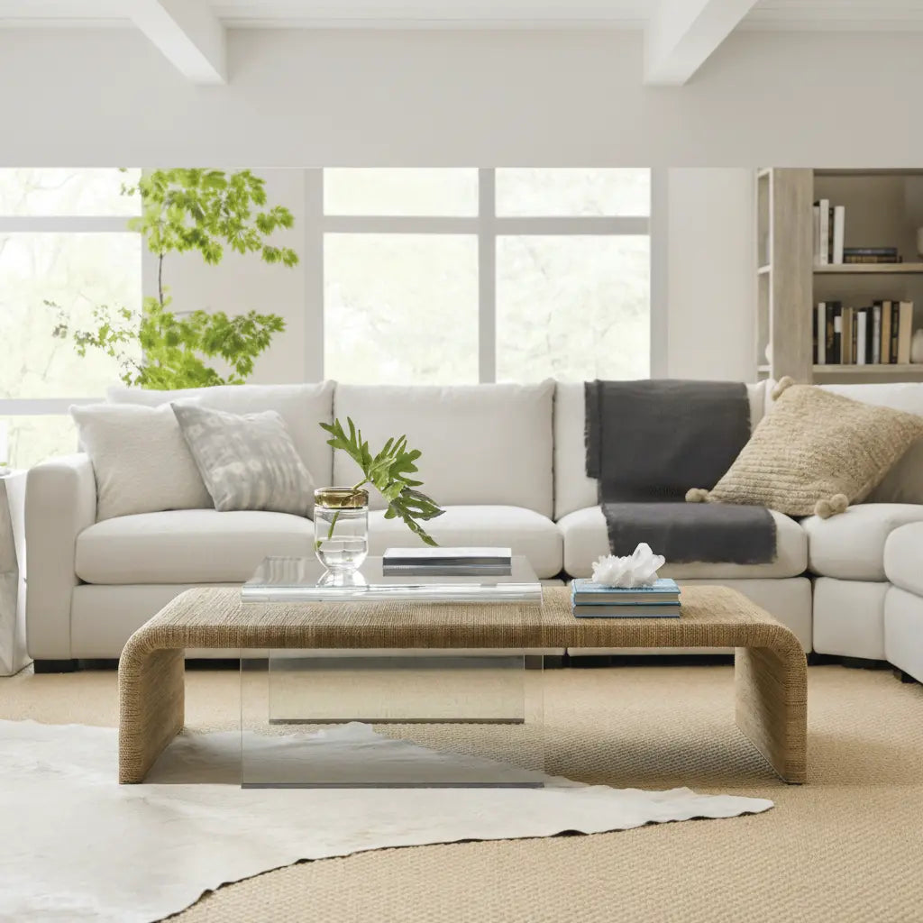 Amani Rope and Glass Cocktail Table Coffee Tables| Hooker