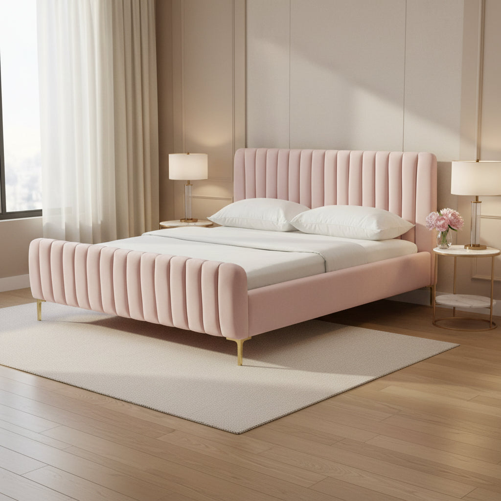 Angela Blush Bed in Queen Beds| TOV