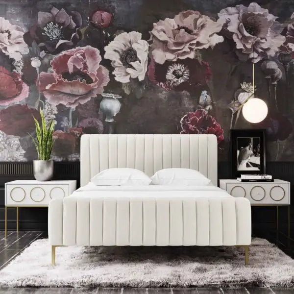 Angela Cream Bed in King Beds| TOV