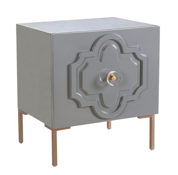 Anna Grey Lacquer Side Table Accent & End Tables| TOV