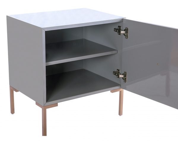 Anna Grey Lacquer Side Table Accent & End Tables| TOV