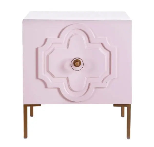 Anna Pink Lacquer Side Table Accent & End Tables| TOV
