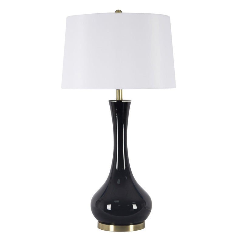 GLASS 34" TEARDROP TABLE LAMP,BLACK - Al Rugaib Furniture (4552160706656)