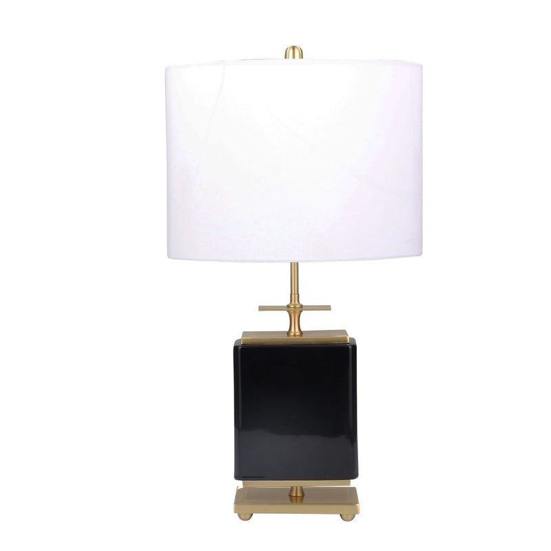 CERAMIC 28" SQUARE TABLE LAMP,BLACK/GOLD - Al Rugaib Furniture (4618098638944)
