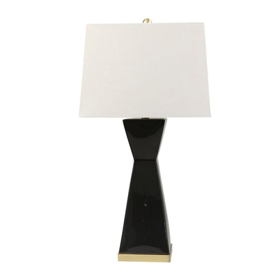 CERAMIC 34" HOURGLASS TABLE LAMP, BLACK - Al Rugaib Furniture (4552273395808)