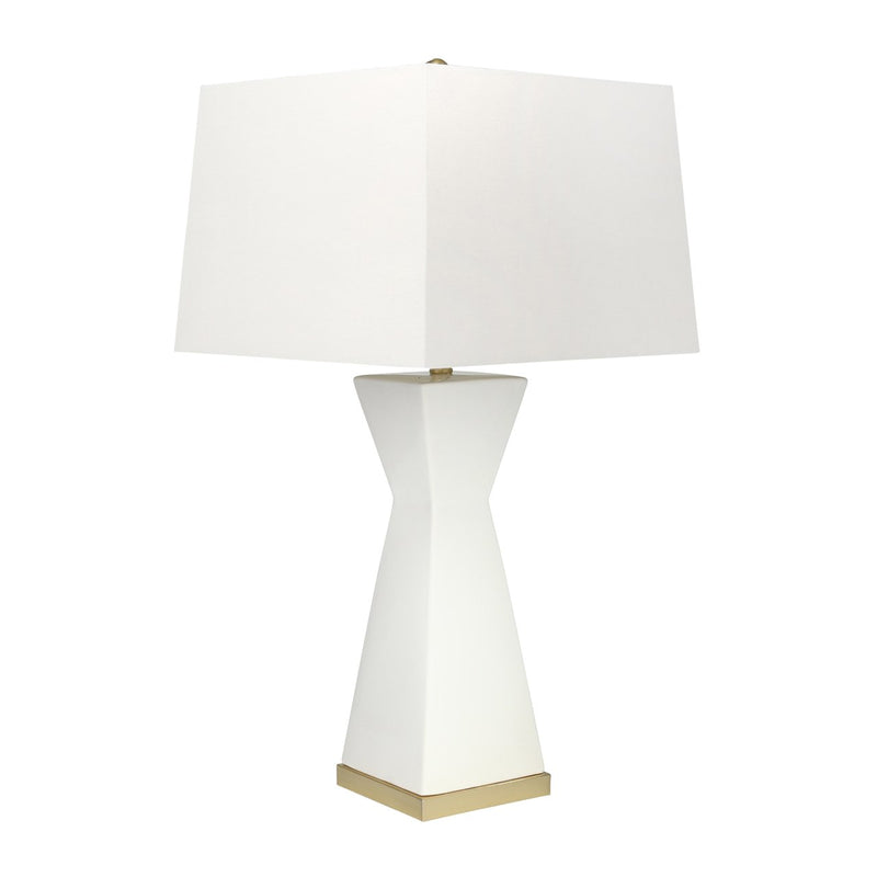 CERAMIC 34" HOURGLASS TABLE LAMP, WHITE - Al Rugaib Furniture (4552274739296)