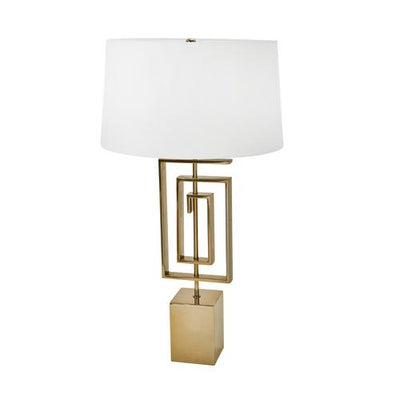 STAINLESS STEEL 28" GEOMETRICTABLE LAMP, GOLD - Al Rugaib Furniture (4552276934752)