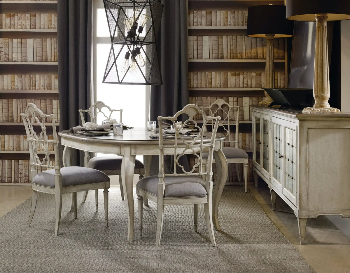 Arabella 48in Round Leg Table w/1-20in leaf Accent & End Tables| Hooker