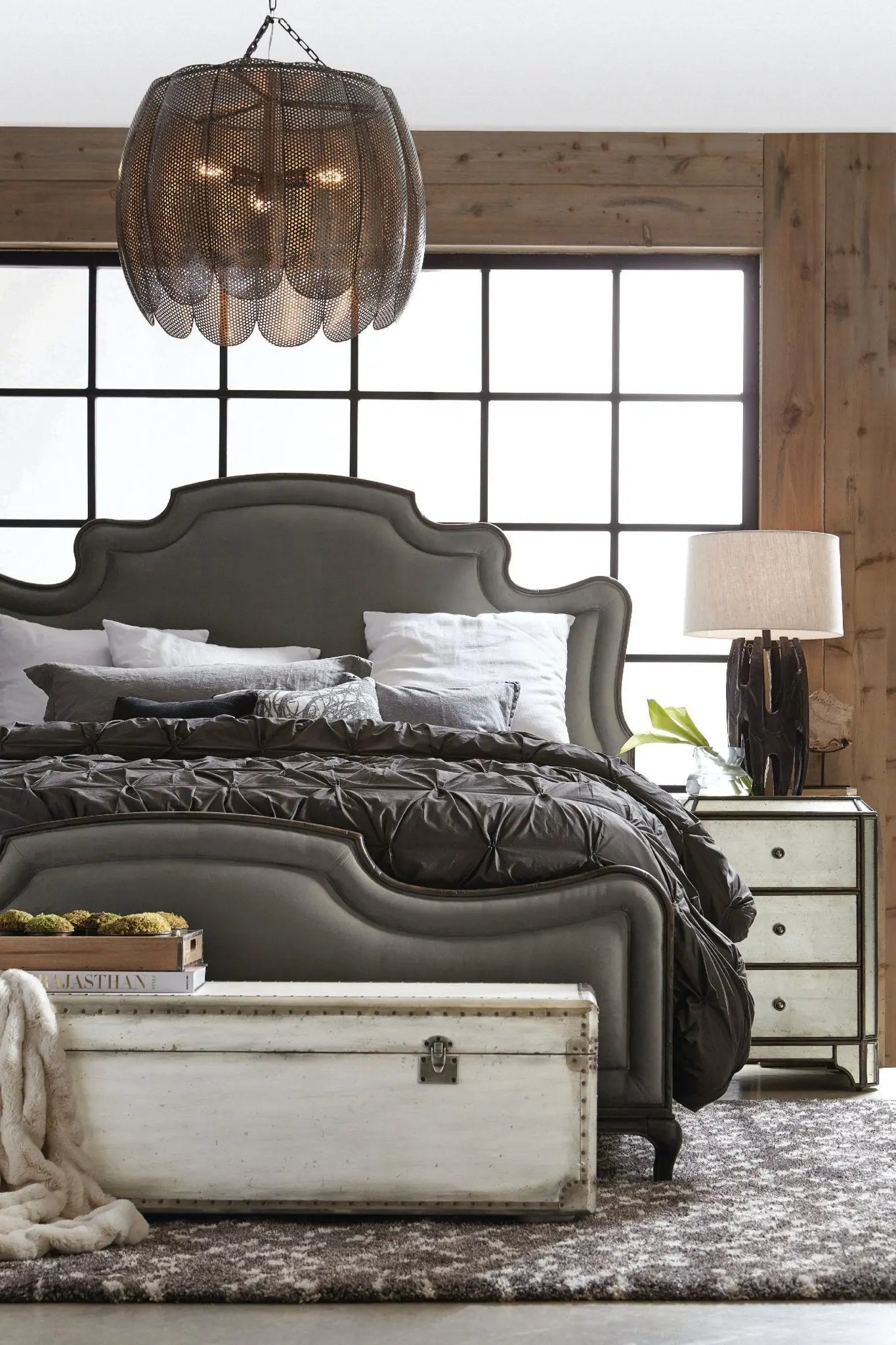 Arabella Mirrored Three-Drawer Nightstand Nightstands| Hooker