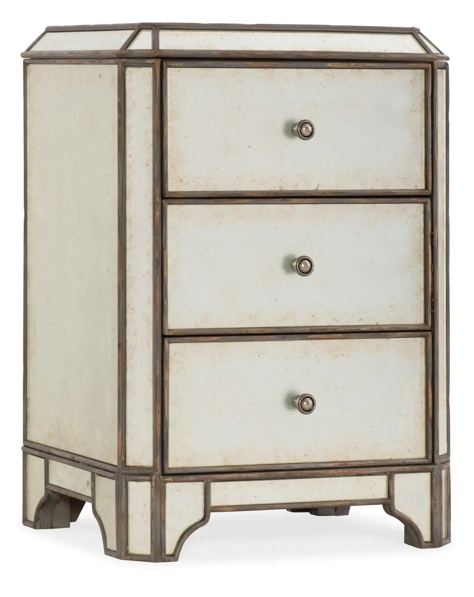Arabella Mirrored Three-Drawer Nightstand Nightstands| Hooker