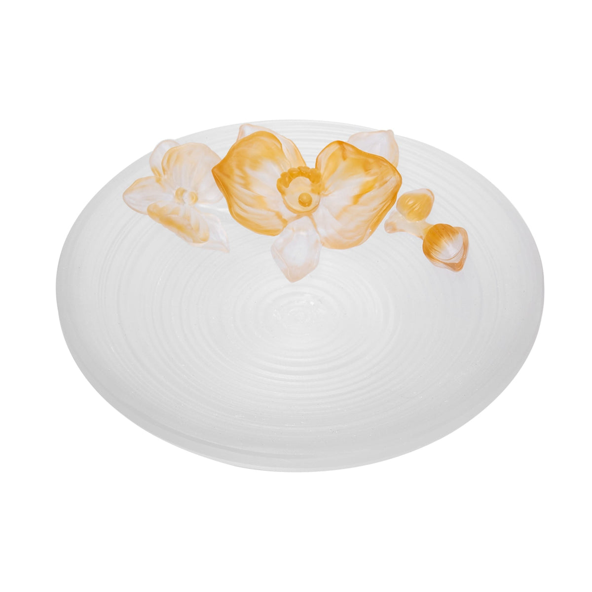 ASHTRAY GLASS CLEAR PLATE WITH FROSTED FINISH AND A AMBER CO Table Decors| Alrugaib Furniture X Nice