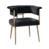 Astrid Grey Velvet Chair Dining Chairs| TOV