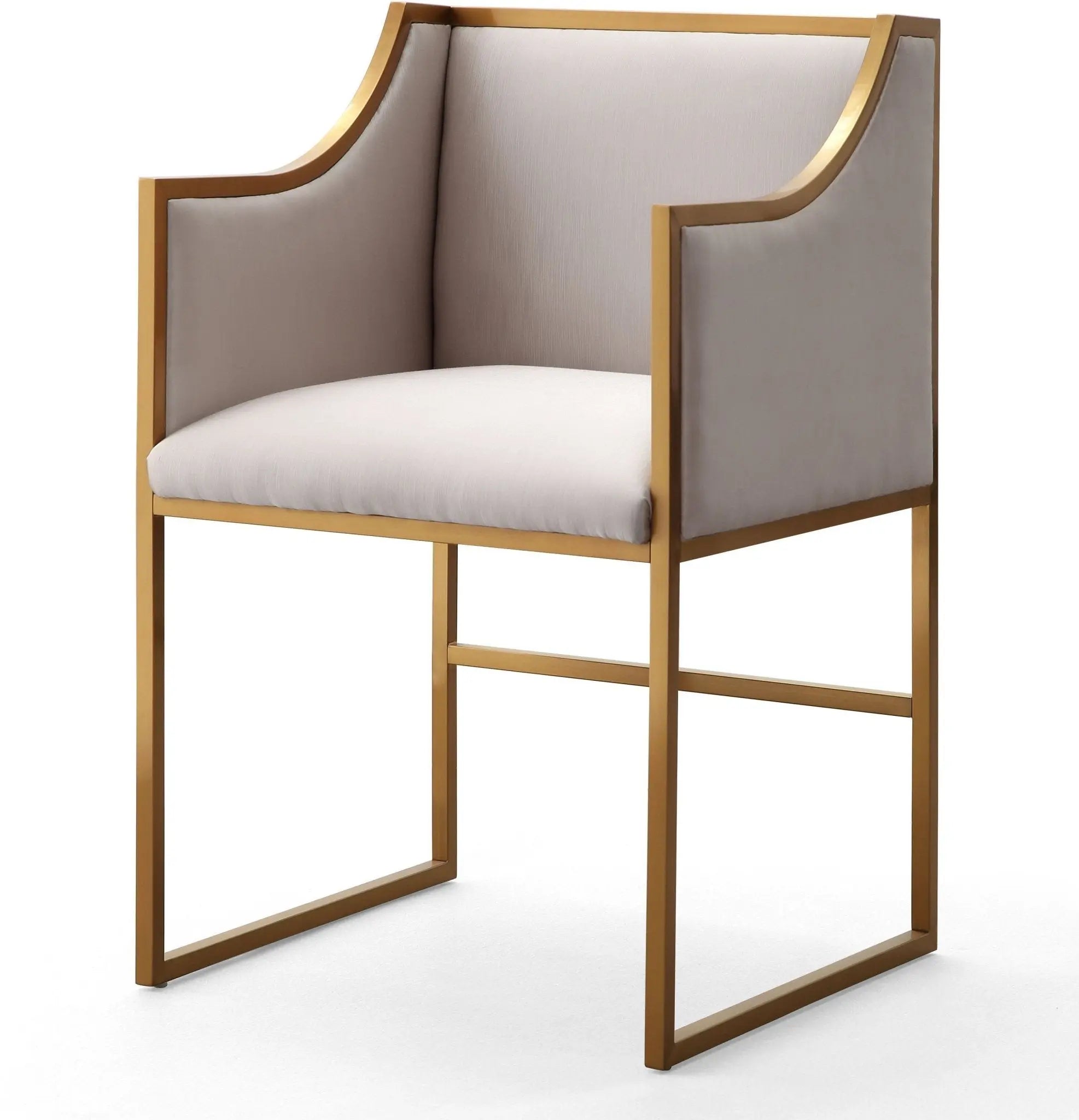 Atara Cream Velvet Gold Chair Dining Chairs| TOV