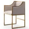 Atara Cream Velvet Gold Chair Dining Chairs| TOV