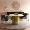 Atara Floral Velvet Gold Chair Chairs| TOV