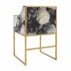 Atara Floral Velvet Gold Chair Chairs| TOV