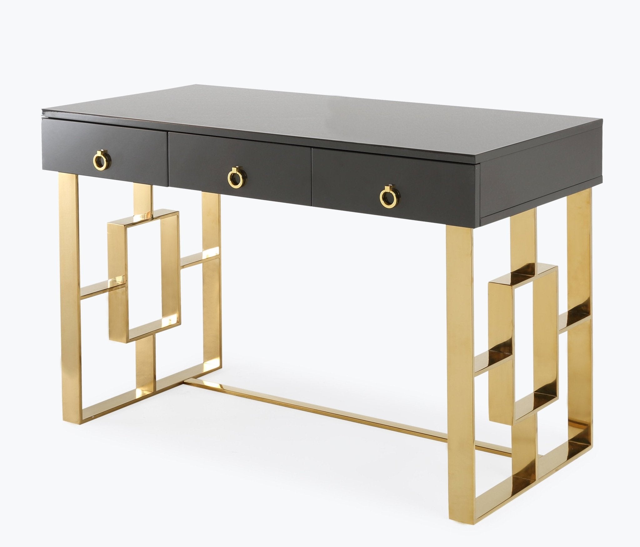 Audrey Grey Lacquer Desk Dressers| TOV
