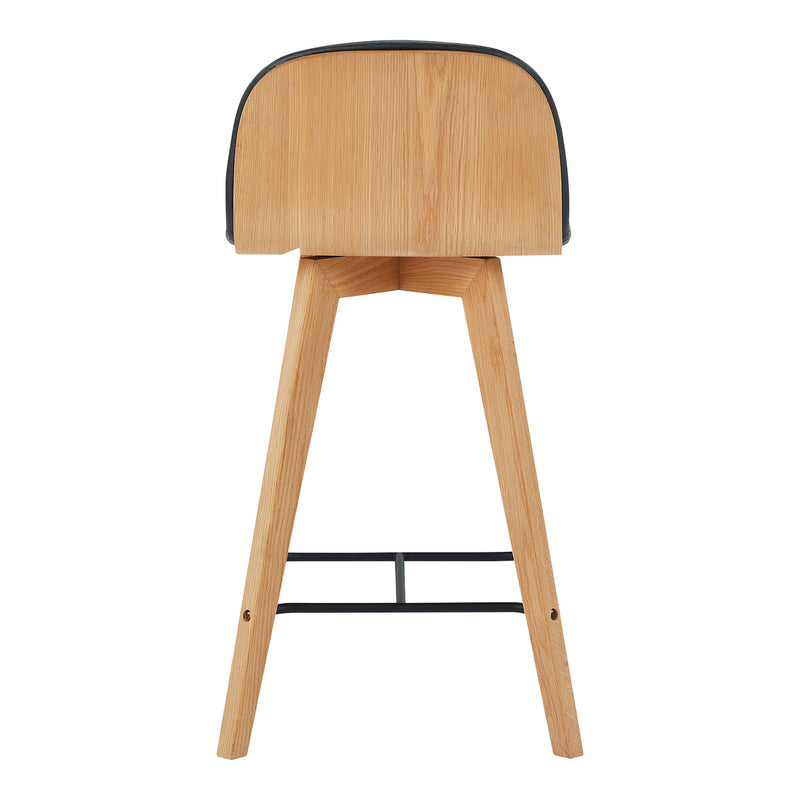 Napoli Leather Counter Stool Black
