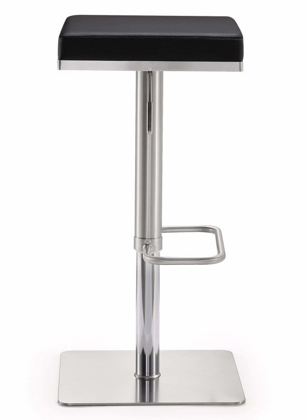 Bari Black Stainless Steel Adjustable Barstool Counter Stools| TOV