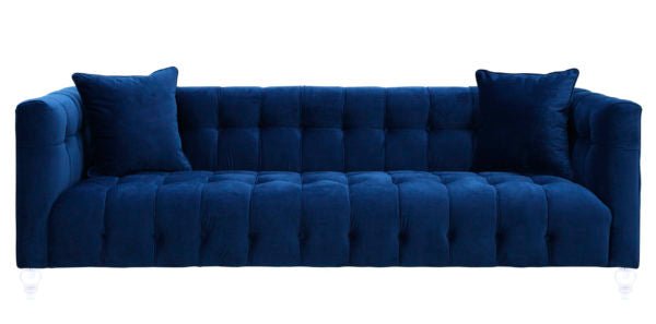 Bea Navy Velvet Sofa Sofas & Loveseats| TOV