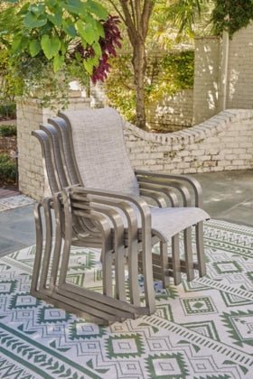 Beach Front Sling Arm Chair (Set of 4) Outdoor Chairs| Ashley Homestore