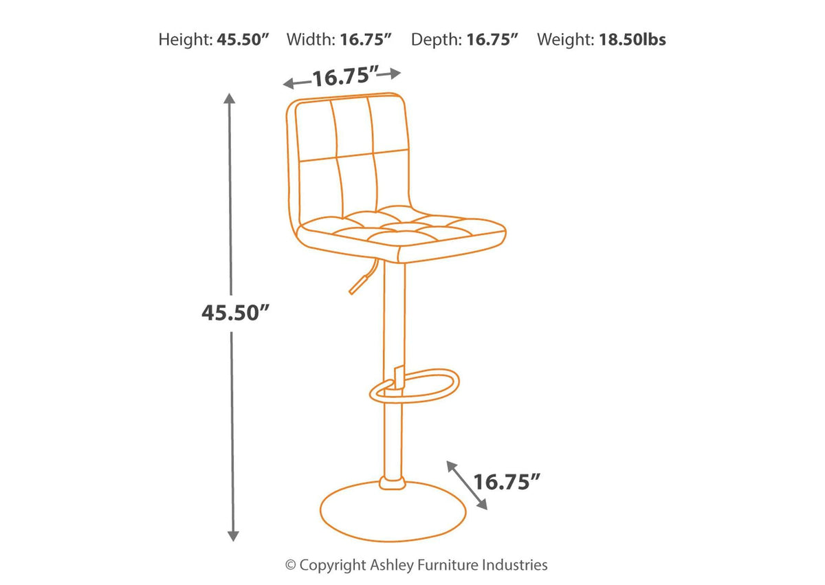 Bellatier Adjustable Height Bar Stool Stools| Ashley Homestore