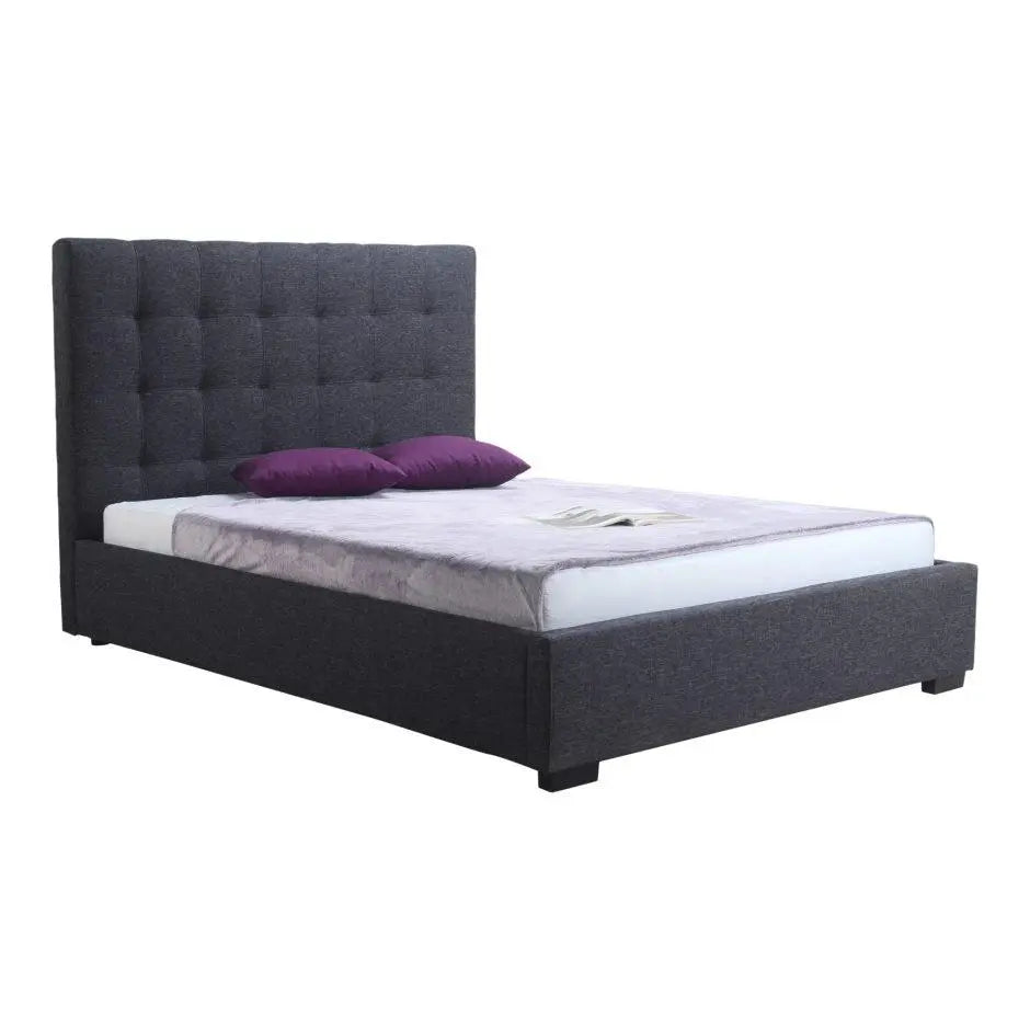 Belle Storage Bed King Charcoal Fabric Beds| Moe's Home
