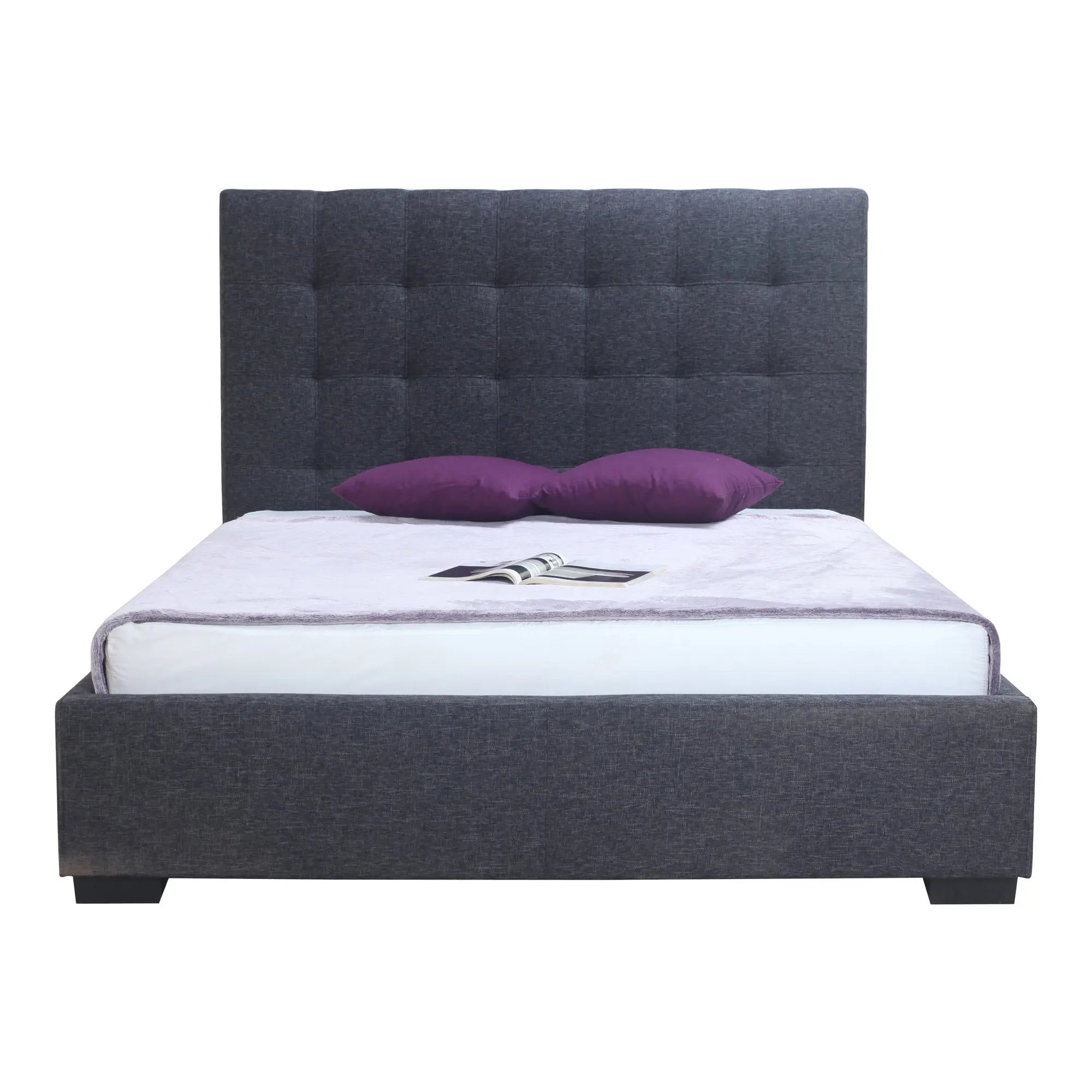Belle Storage Bed King Charcoal Fabric Beds| Moe's Home
