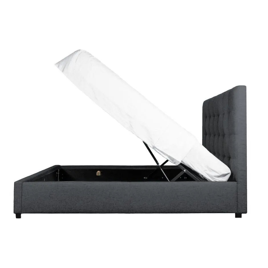 Belle Storage Bed King Charcoal Fabric Beds| Moe's Home
