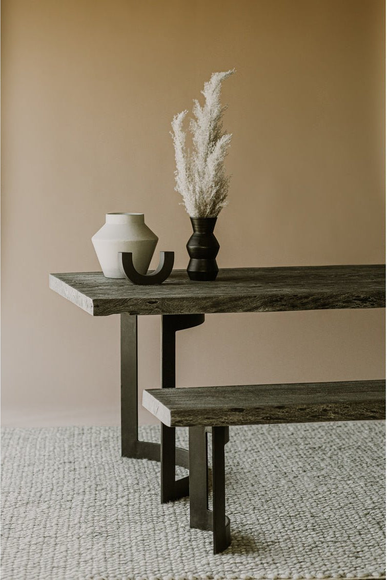 Bent Bench Small Weathered Grey Dining Benches| Moe's Home