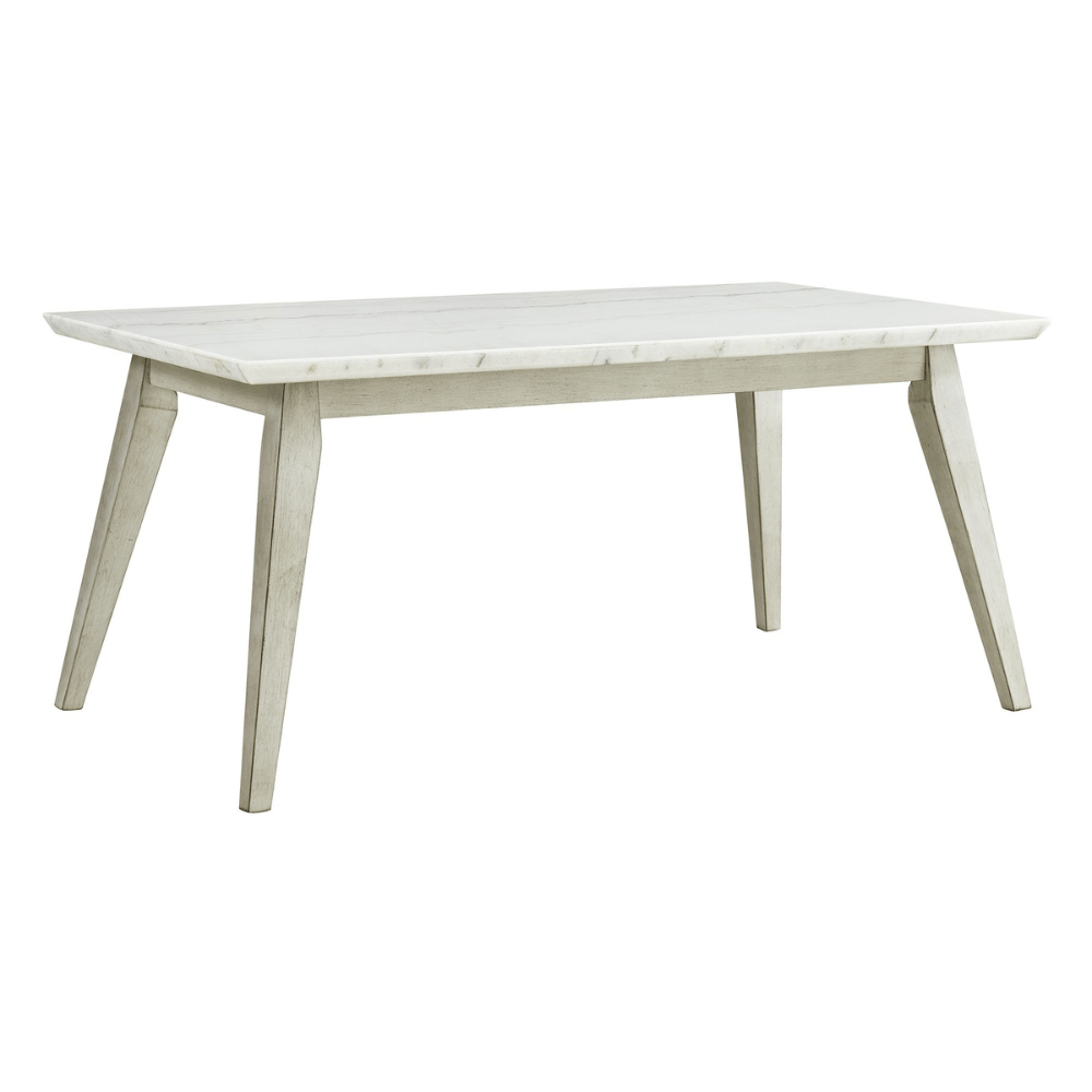 Bette Dining Table W/White Marble Top In White E Dining Tables| Roots Furniture