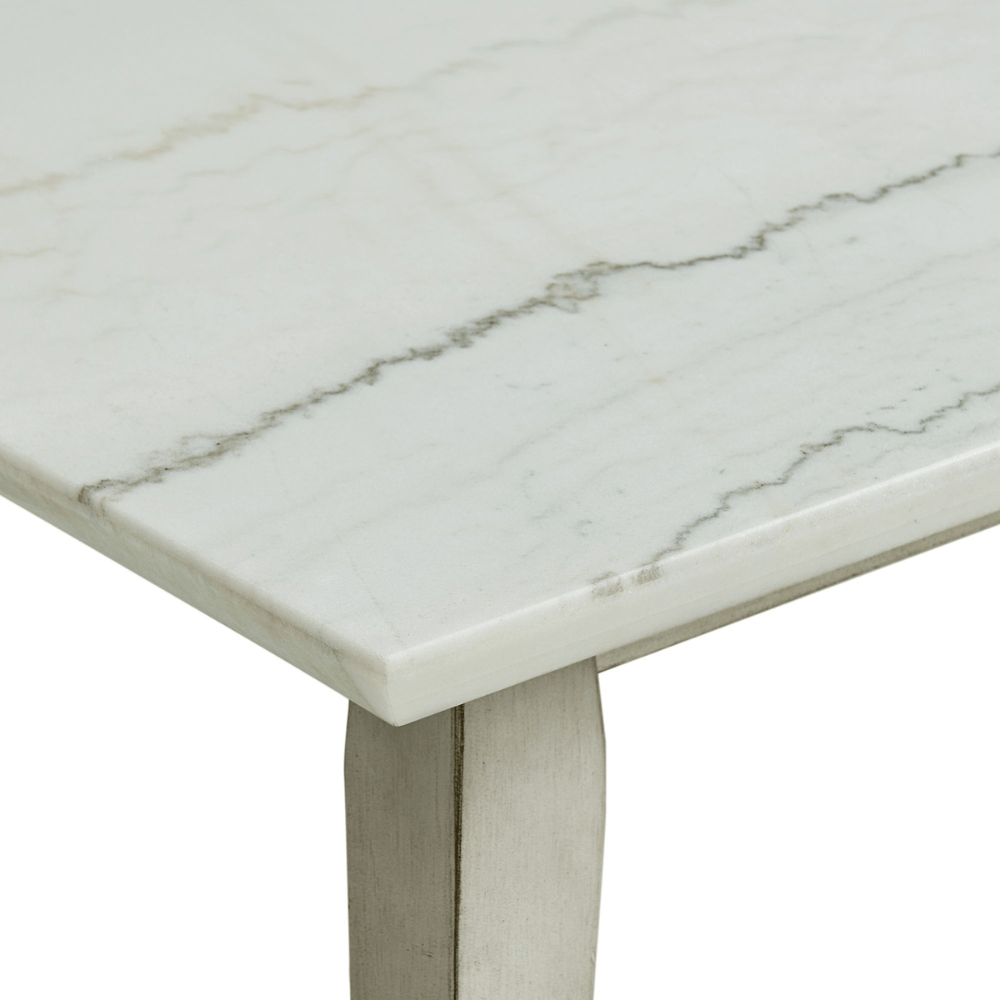 Bette Dining Table W/White Marble Top In White E Dining Tables| Roots Furniture