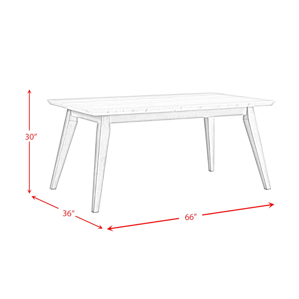Bette Dining Table W/White Marble Top In White E Dining Tables| Roots Furniture
