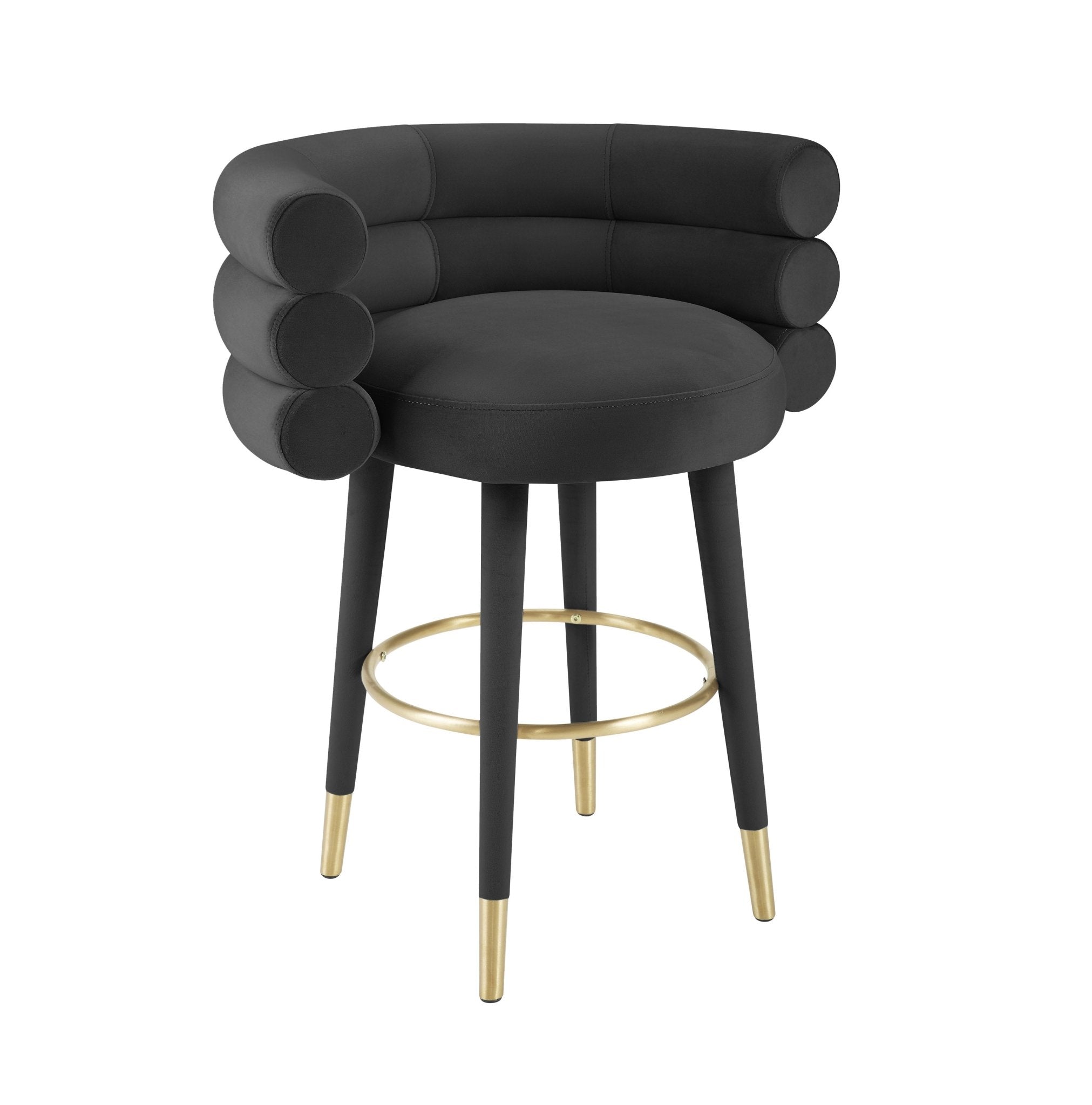 Betty Black Velvet Counter Stool Counter Stools| TOV