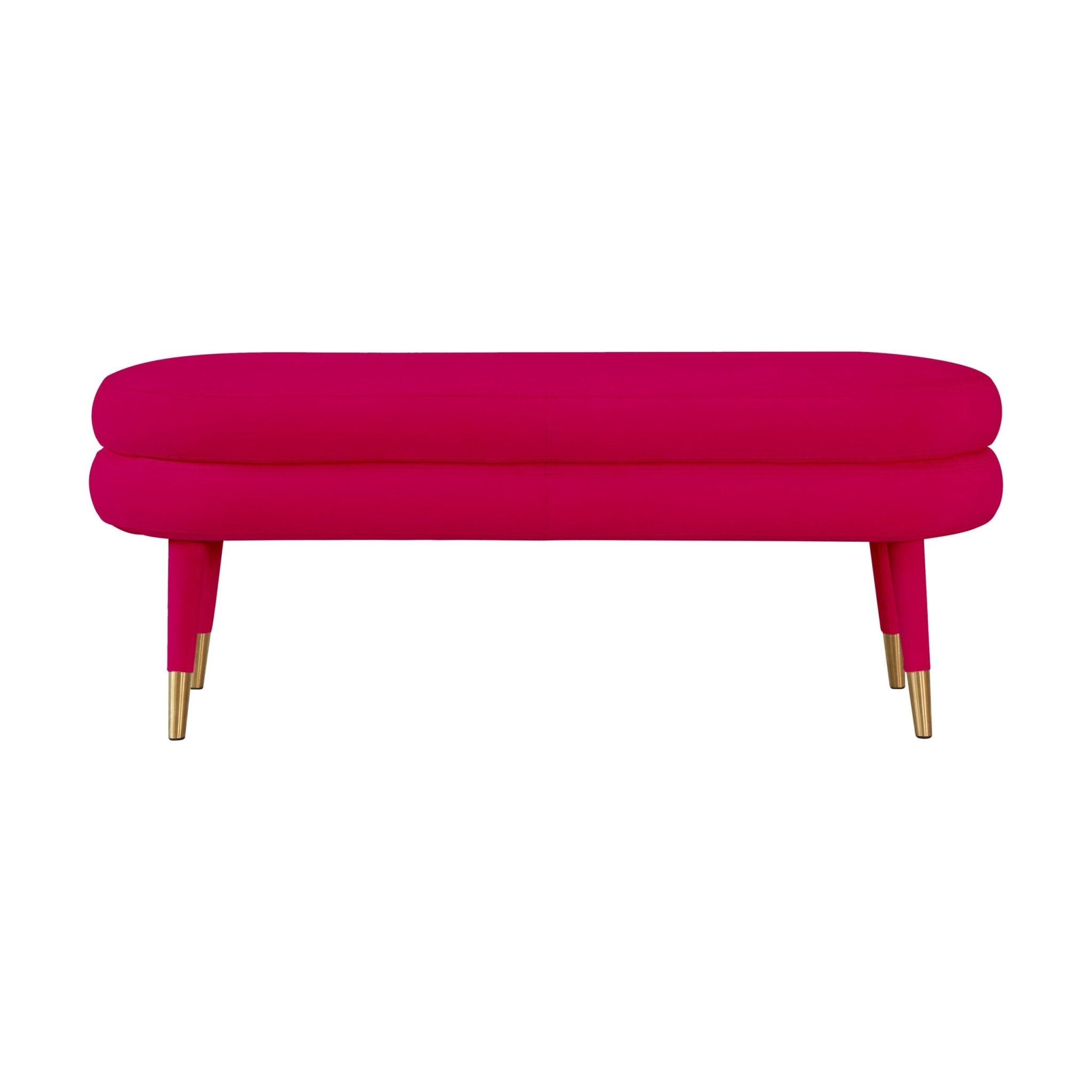 Betty Pink Velvet Bench Benches| TOV