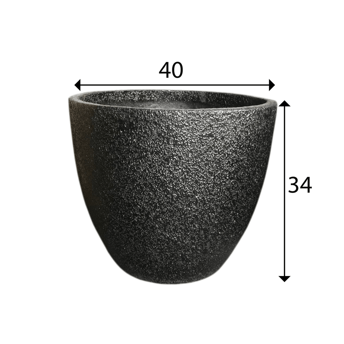 Black Foam Indoor/Outdoor Plant Pot By Roots 40W*40D*34H. Planter| Roots Furniture