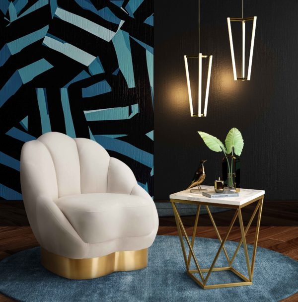 Bloom Cream Velvet Chair Chairs| TOV