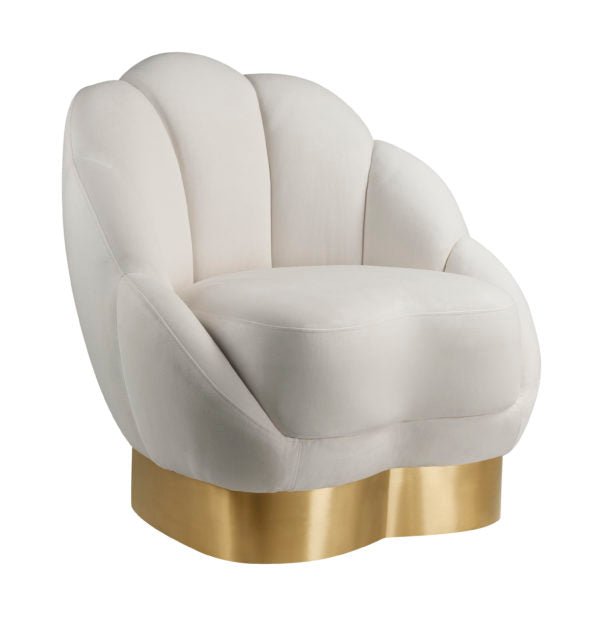 Bloom Cream Velvet Chair Chairs| TOV